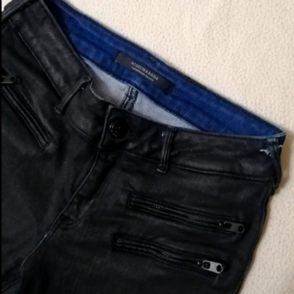 Scotch & Soda Amsterdam Blauw Mid Rise Black Skinny Women Jeans